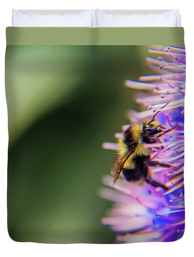 Bee Duvet Cover featuring the photograph Busy bee by Stuart Manning