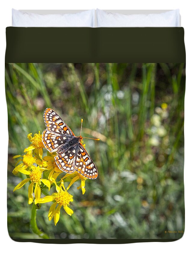 Butterfly Duvet Cover featuring the photograph Butterfly In Aspen by Amanda Smith
