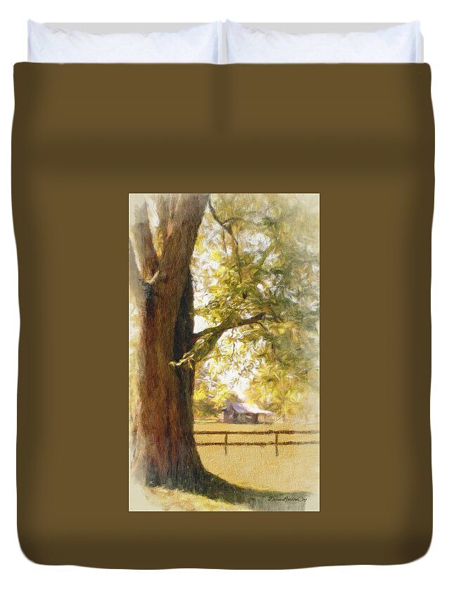 Cabin Duvet Cover featuring the photograph Cabin Vista by Diane Lindon Coy