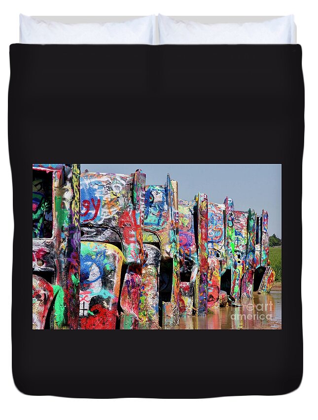 Photography Duvet Cover featuring the photograph Cadillac Ranch by Sean Griffin