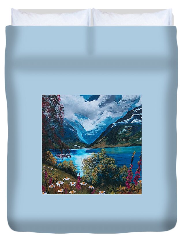 Storm Duvet Cover featuring the painting Calm Before the Storm by Sharon Duguay
