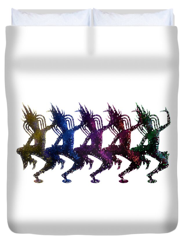 White Background Duvet Cover featuring the photograph Cambodian Dancers by Photo By Mark O'neil