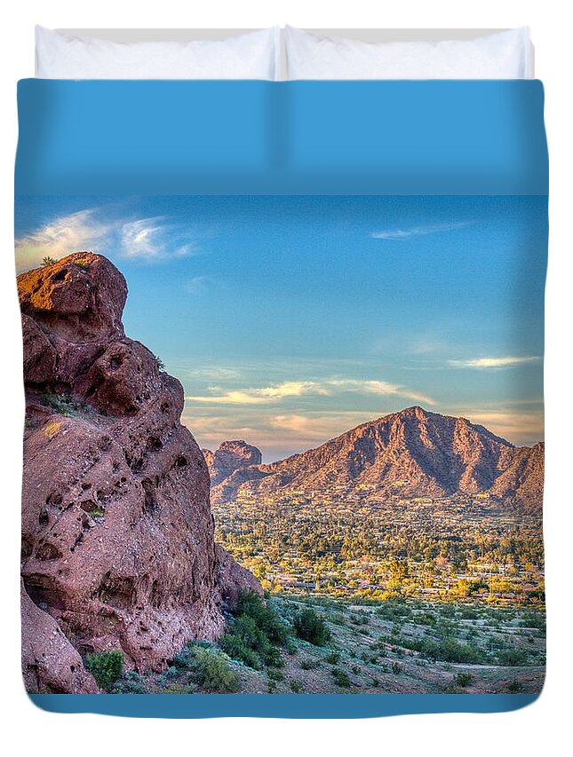 Camelback Mountain Duvet Cover featuring the photograph Camelback Mountain by Anthony Giammarino