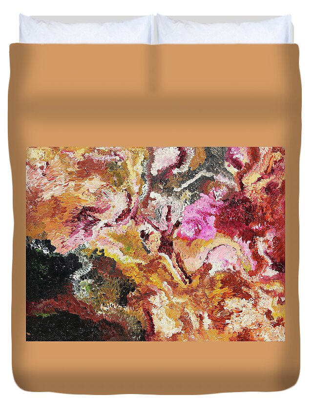 Fusionart Duvet Cover featuring the painting Camellia by Ralph White
