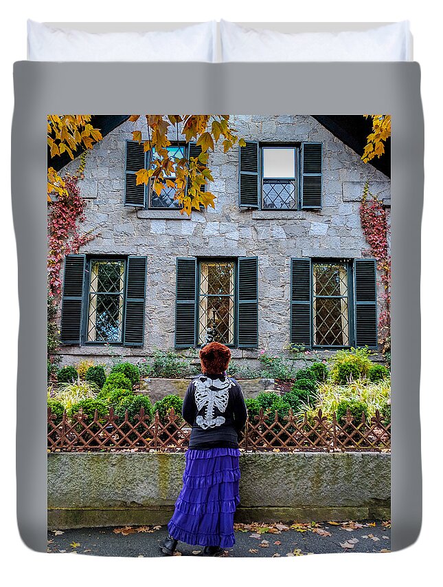House Duvet Cover featuring the photograph Can I come in? by Christopher Brown