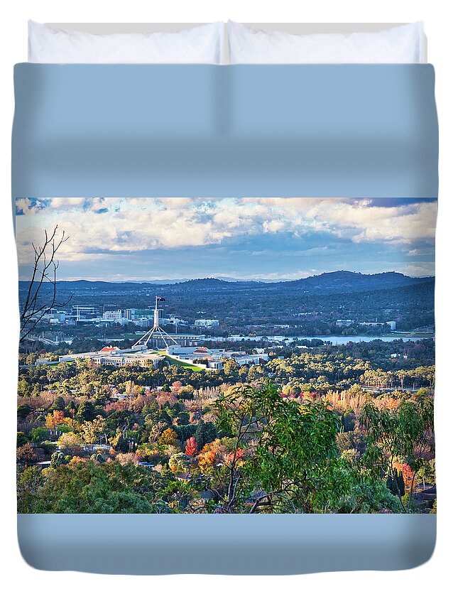 Australia Duvet Cover featuring the photograph Canberra Autumn 3 - Australia by Steven Ralser