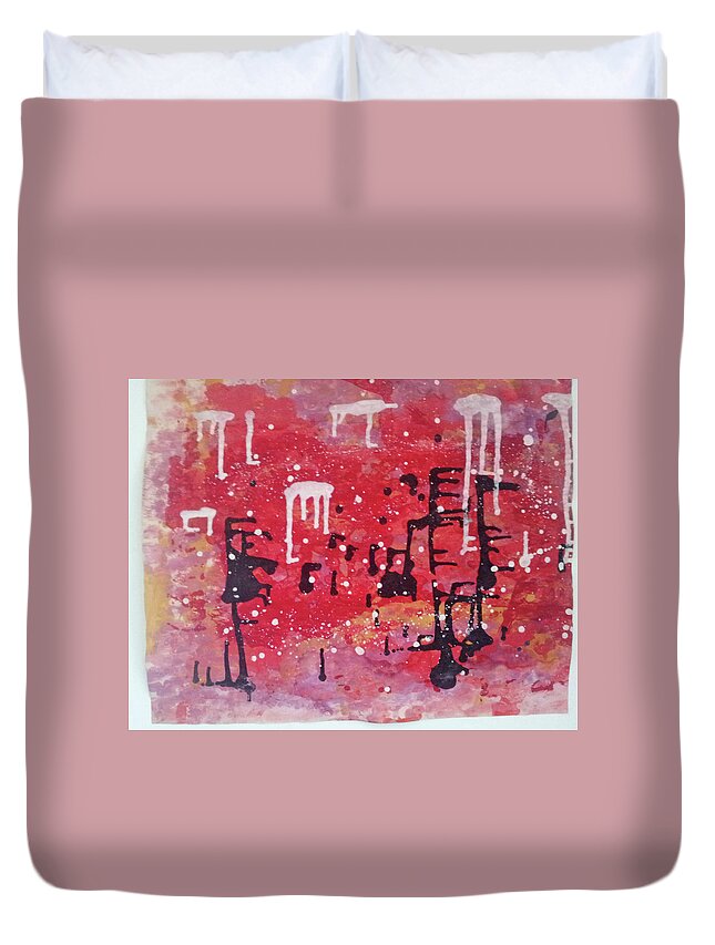  Duvet Cover featuring the painting Caos 11 by Giuseppe Monti
