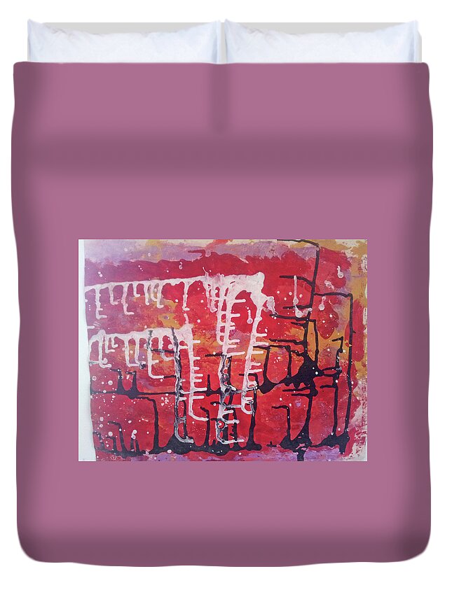  Duvet Cover featuring the painting Caos 12 by Giuseppe Monti