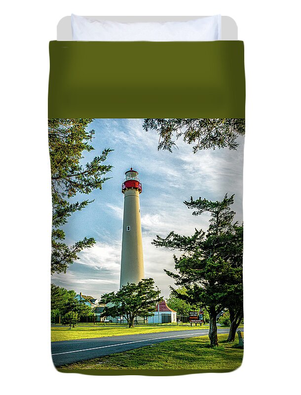 Atlantic Coast Duvet Cover featuring the photograph Cape May Lghthouse 2019-1 by Nick Zelinsky Jr