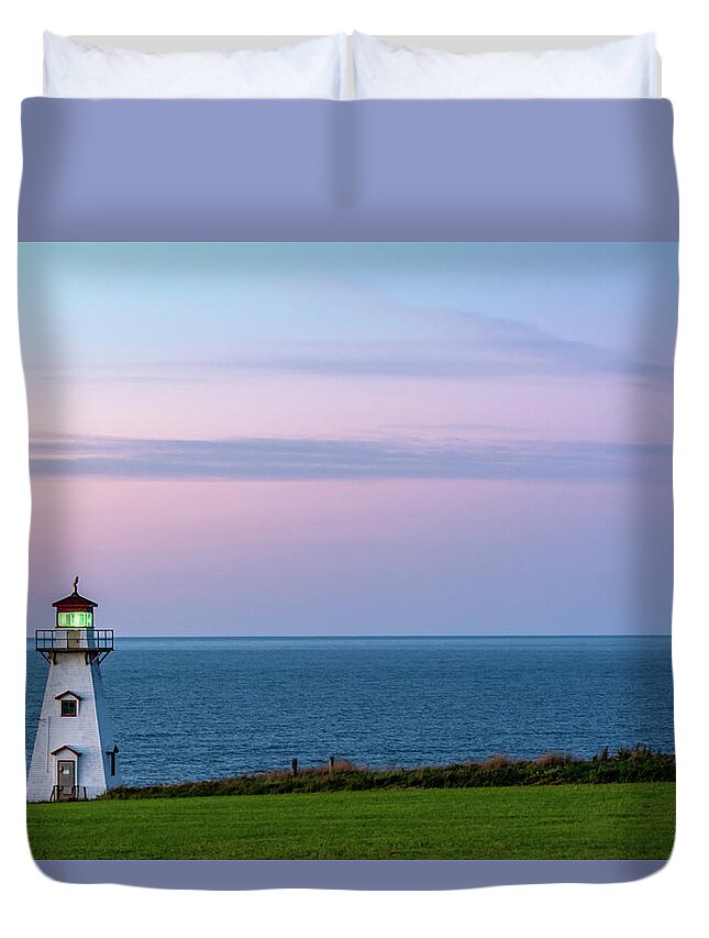 Cape Tryon Duvet Cover featuring the photograph Cape Tryon in the Blue Hour by Douglas Wielfaert