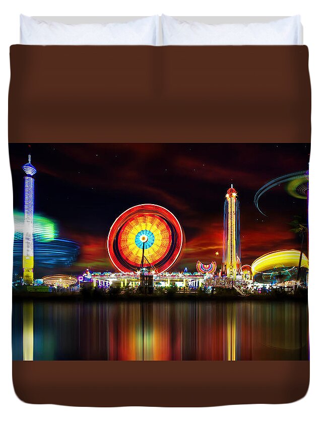 Reflection Duvet Cover featuring the photograph Carnivale by Mark Andrew Thomas