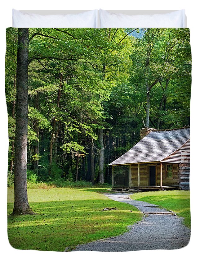 Carter Shields Cabin Duvet Cover featuring the photograph Carter Shields Cabin by David Arment