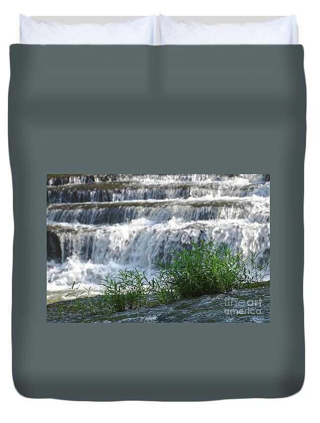 Burgess Falls Duvet Cover featuring the photograph Cascades At Burgess Falls 1 by Phil Perkins