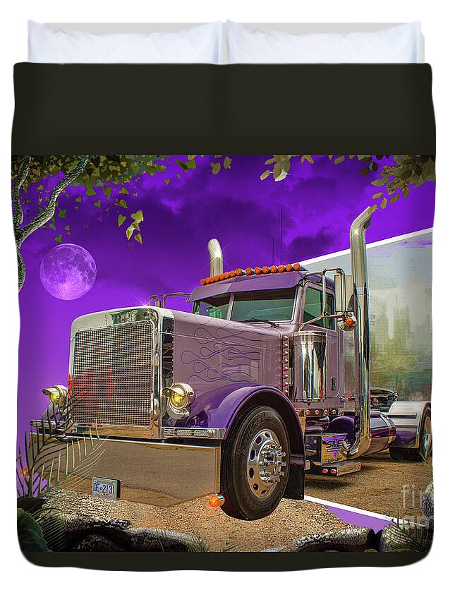 Big Rigs Duvet Cover featuring the photograph Catr9303a-19 by Randy Harris