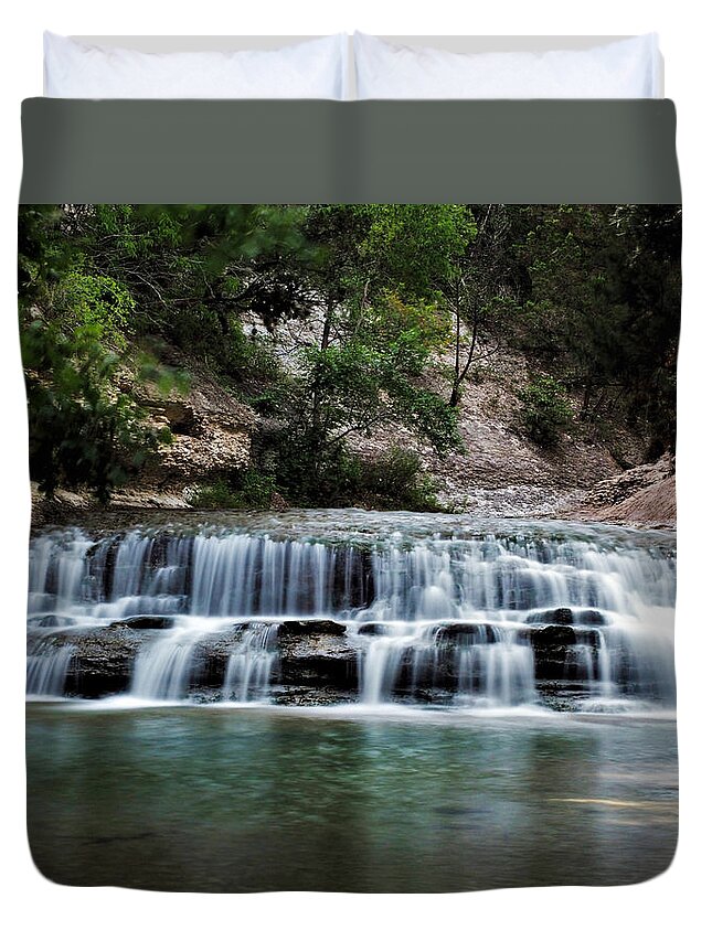 Chalk Ridge Falls Duvet Cover featuring the photograph Chalk Ridge Falls Park by Jerry Connally