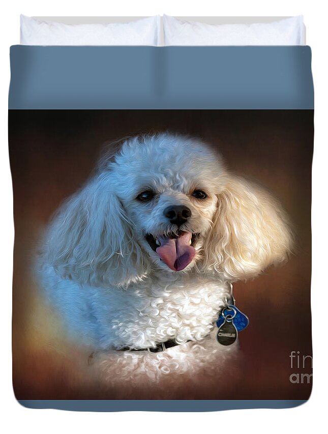 Pets Duvet Cover featuring the mixed media Charlie by DB Hayes