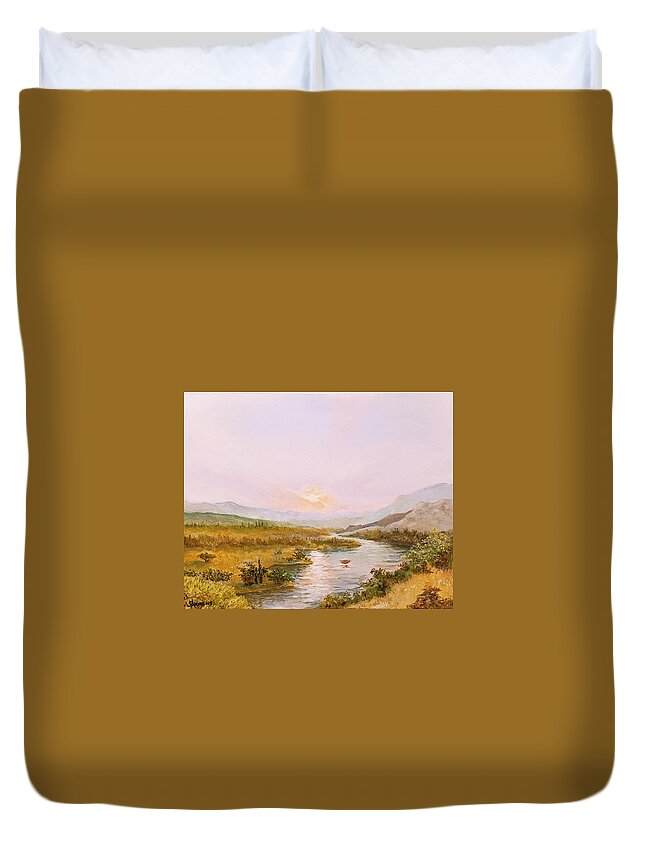 Charon Duvet Cover featuring the painting Charon's Sabbatical by James Andrews
