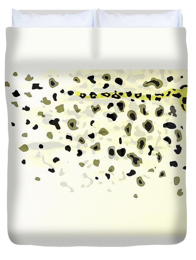 Animal Themes Duvet Cover featuring the digital art Cheetah Spots by Roz Woodward