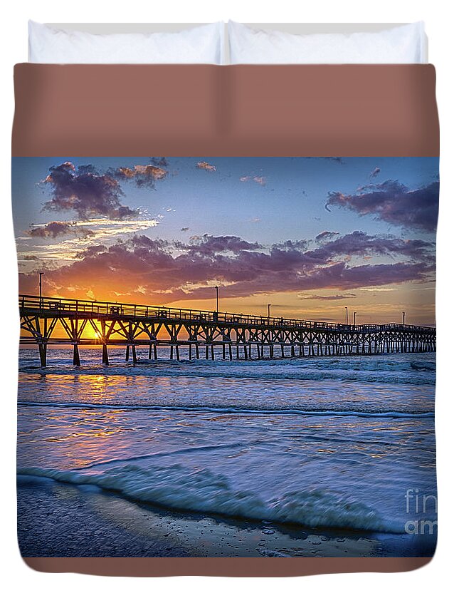 Cherry Grove Duvet Cover featuring the photograph Cherry Grove Purple Sunrise by David Smith