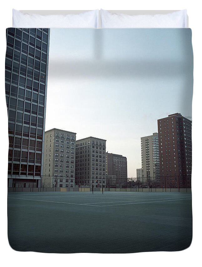 Tennis Duvet Cover featuring the photograph Chicago Tennis Courts by Peter Baker