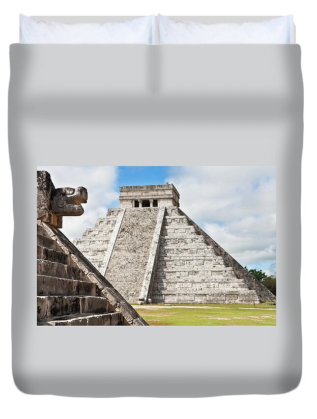 Steps Duvet Cover featuring the photograph Chichen Itza by Pedre