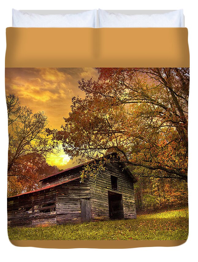 Appalachia Duvet Cover featuring the photograph Chill of an Early Fall by Debra and Dave Vanderlaan