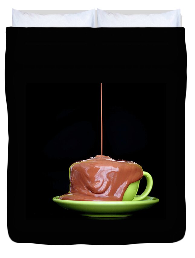 Chocolate Sauce Duvet Cover featuring the photograph Chocolate by Marywilson Photography