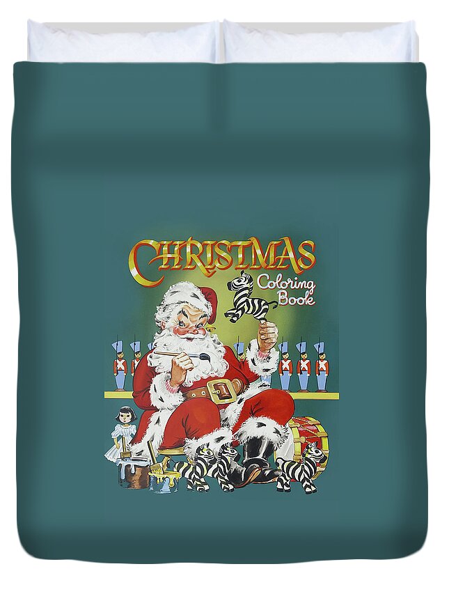 Toys Duvet Cover featuring the painting Chrismas Coloring Book by Unknown