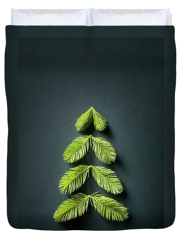 Needle Duvet Cover featuring the photograph Christmas Tree by Malerapaso