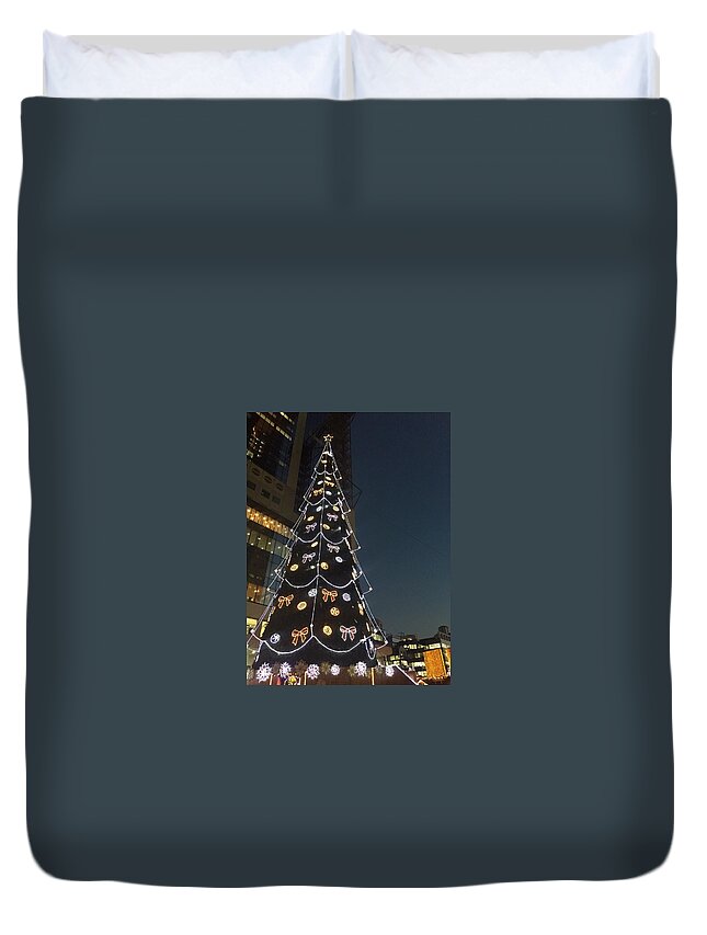  Duvet Cover featuring the photograph Christmas Tree by Mizuki Maeda