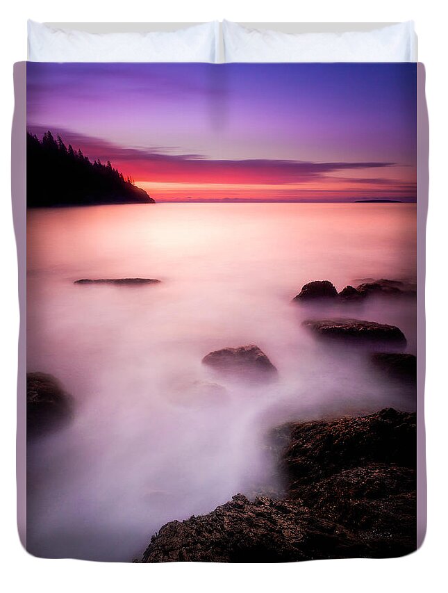 Scenics Duvet Cover featuring the photograph Chroma Coast by Nate Parker Maine Photography