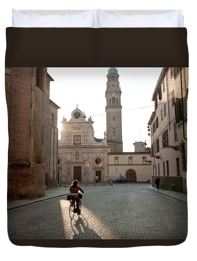 People Duvet Cover featuring the photograph Church Of Saint John The Evangelist by Peter Adams