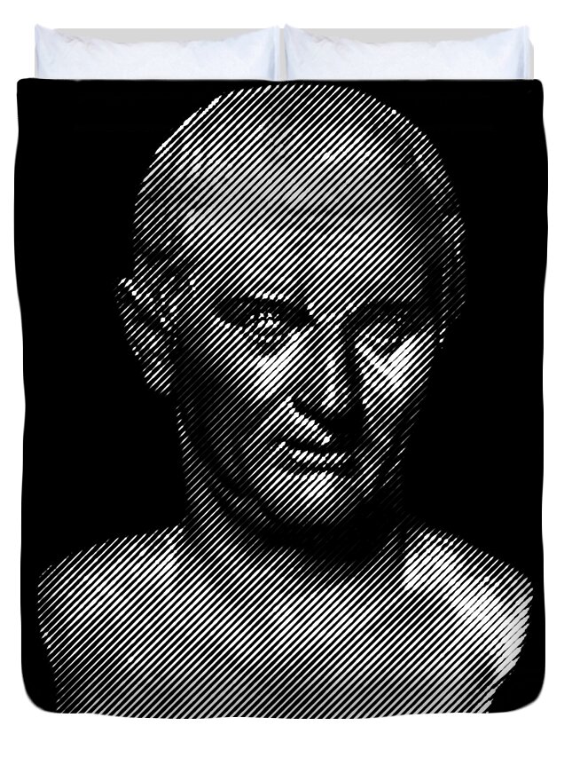 Cicero Duvet Cover featuring the digital art Cicero- philosopher, politician, lawyer, orator by Cu Biz