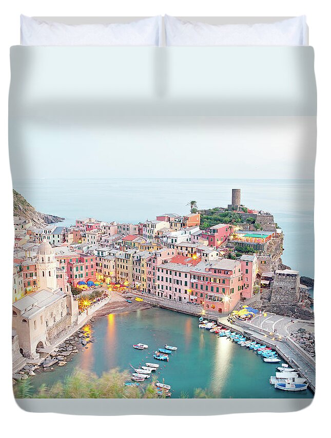 Tranquility Duvet Cover featuring the photograph Cinque Terra by Monica And Michael Sweet