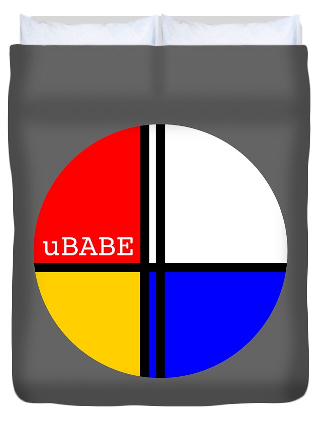 De Stijl Circle Duvet Cover featuring the digital art Circle Style by Ubabe Style