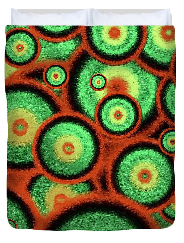 Abstract Duvet Cover featuring the digital art Circles 4 Andee Design 2019 by Andee Design