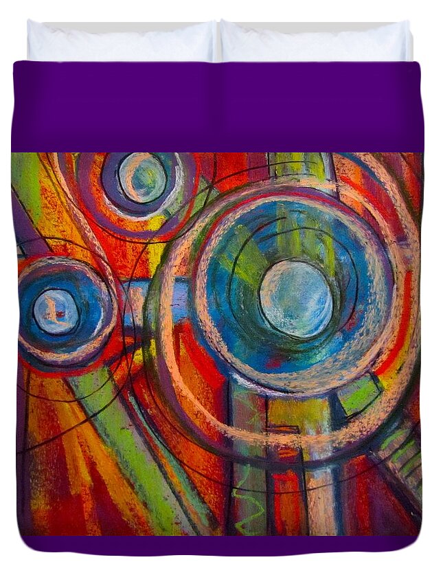 Abstract Duvet Cover featuring the pastel Circles in pastel by Barbara O'Toole
