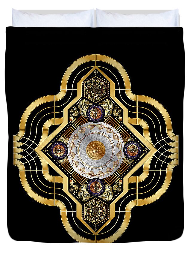 Mandala Duvet Cover featuring the digital art Circumplexical No 4026 by Alan Bennington