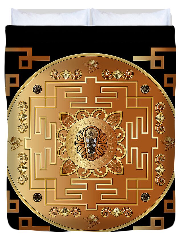 Mandala Duvet Cover featuring the digital art Circumplexical No 4053 by Alan Bennington