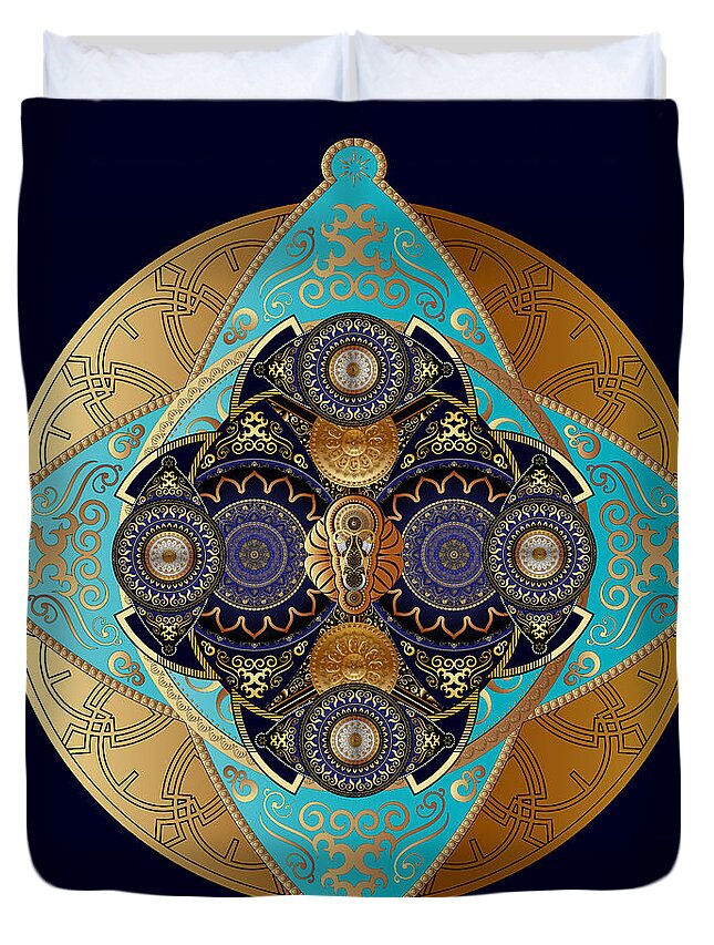 Mandala Duvet Cover featuring the digital art Circumplexical No 4061 by Alan Bennington