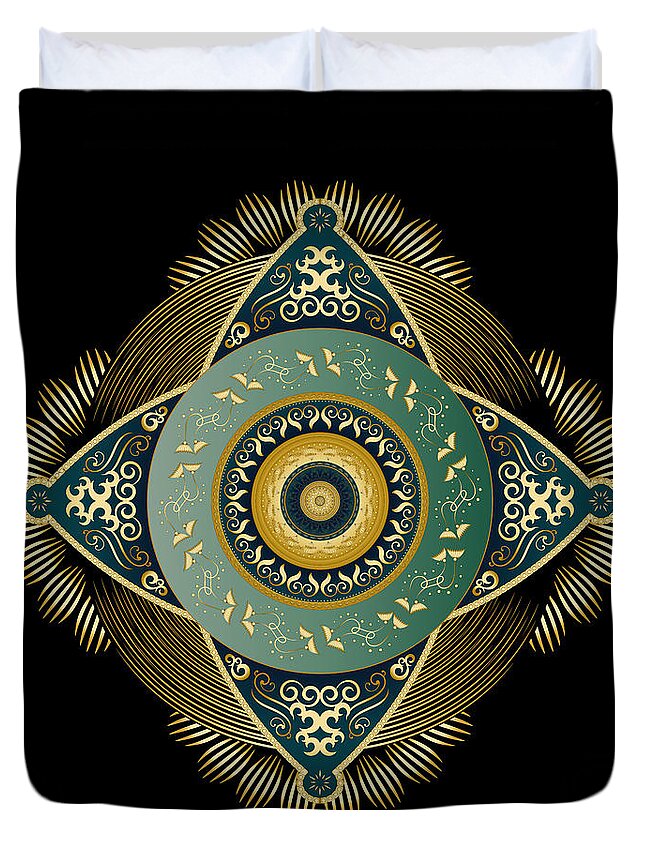 Mandala Duvet Cover featuring the digital art Circumplexical No 4068 by Alan Bennington