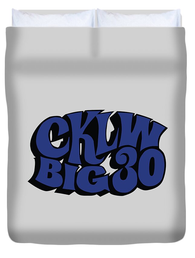 Cklw Oldies Radio Classic Rock Logo Duvet Cover featuring the digital art CKLW Big 30 - Blue by Thomas Leparskas