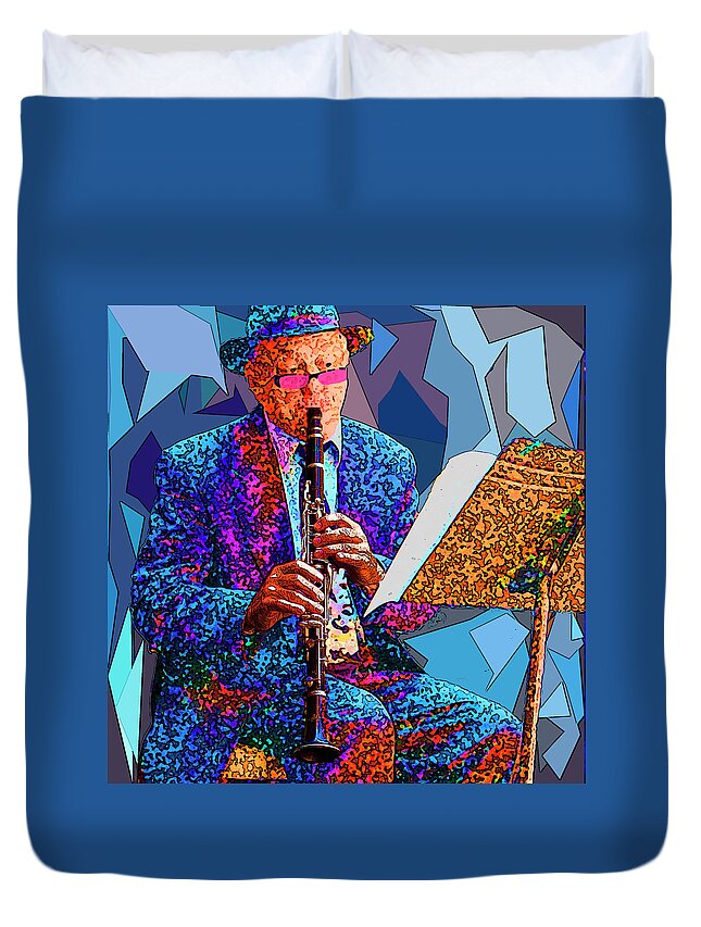 Clarinet Duvet Cover featuring the photograph Clarinet Player by Jessica Levant