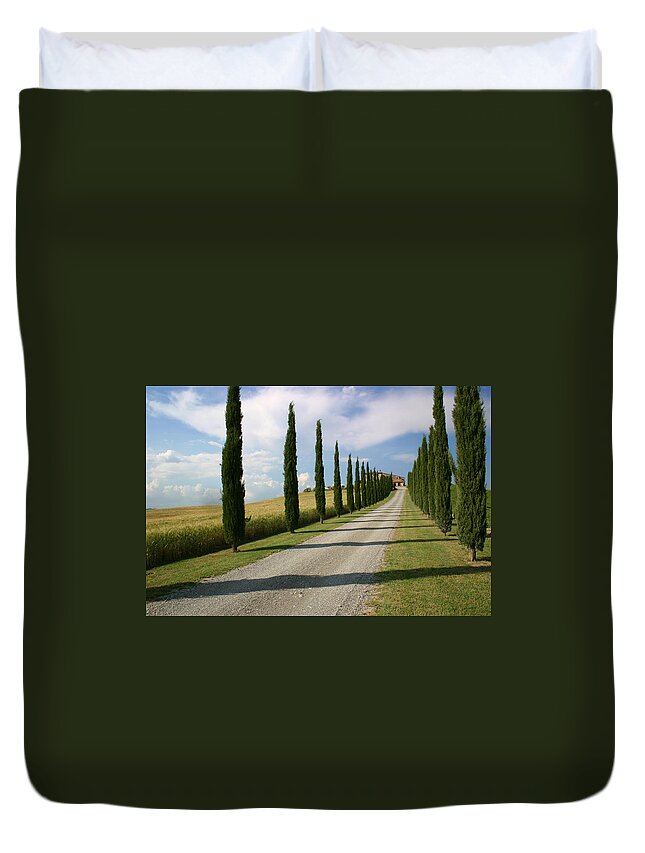 Roman Duvet Cover featuring the photograph Classic Tuscan Farmhouse by Timothyball