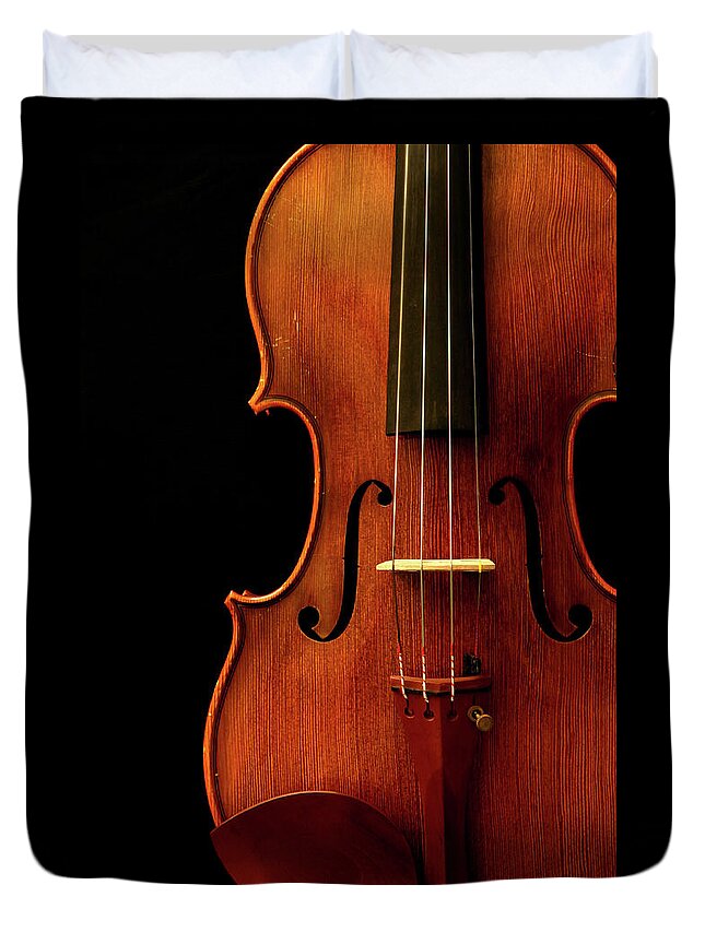 Music Duvet Cover featuring the photograph Classical Violin by Yenwen