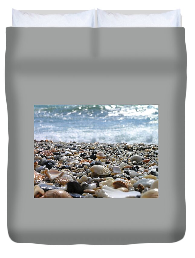 Animal Shell Duvet Cover featuring the photograph Close Up From A Beach by Romeo Reidl