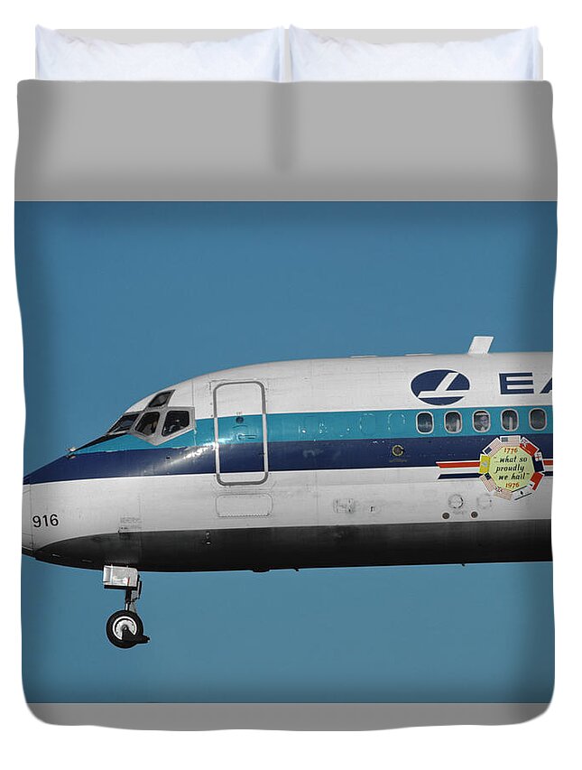 Eastern Airlines Duvet Cover featuring the photograph Close-up of a Classic Eastern Airlines DC-9 by Erik Simonsen