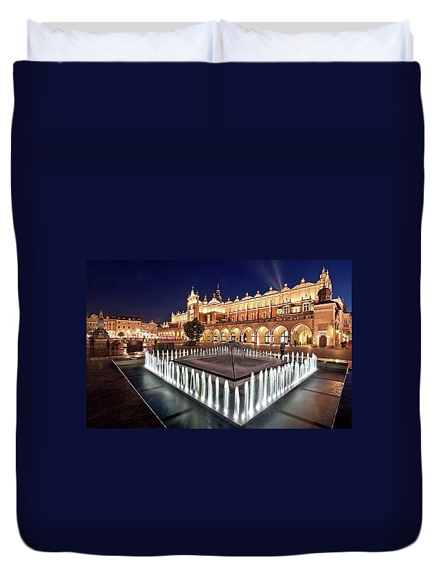 Arch Duvet Cover featuring the photograph Cloth Hall, Cracow, Poland by Steve Stringer Photography