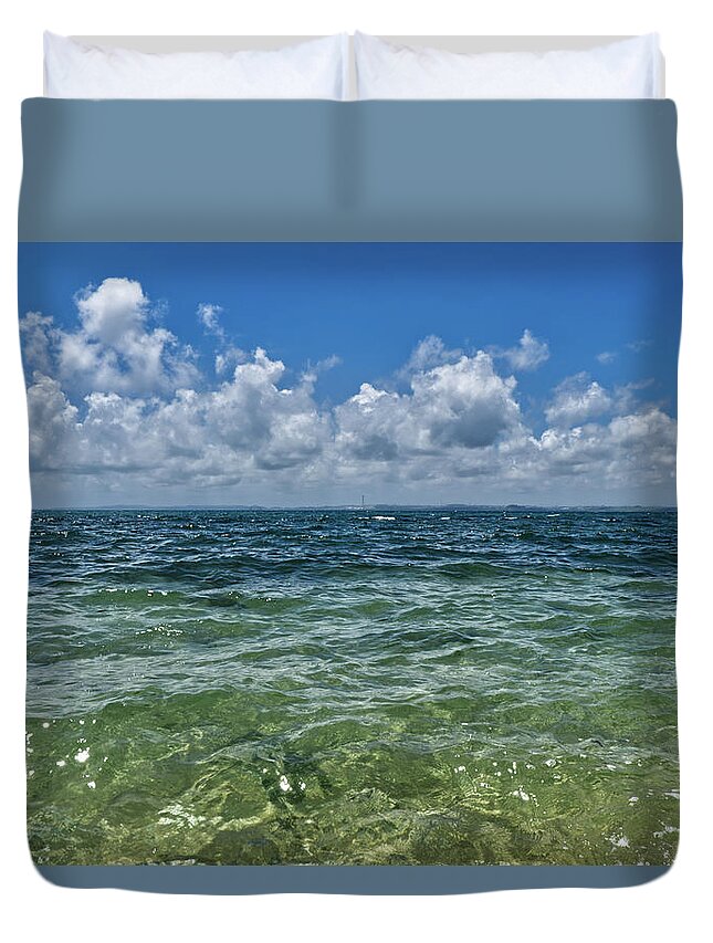 Clouds Duvet Cover featuring the photograph Clouds on the Water by Eric Hafner