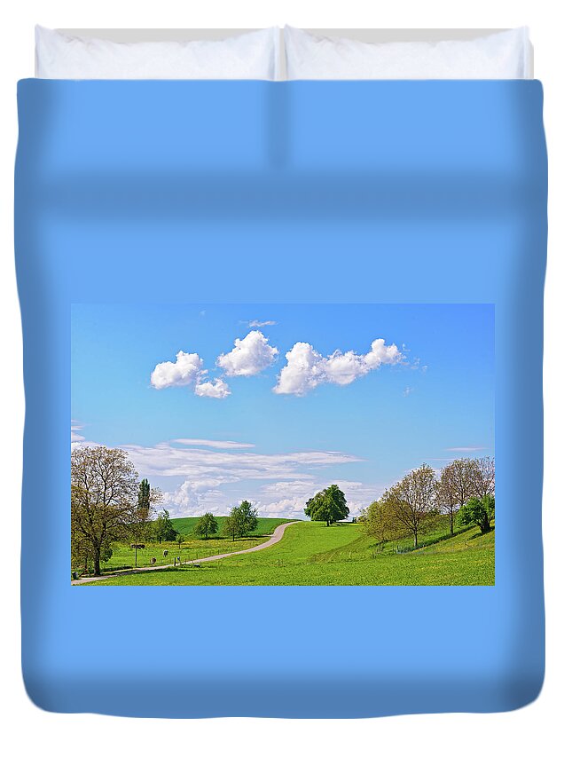 Tranquility Duvet Cover featuring the photograph Clouds Over Way by Picture By Tambako The Jaguar